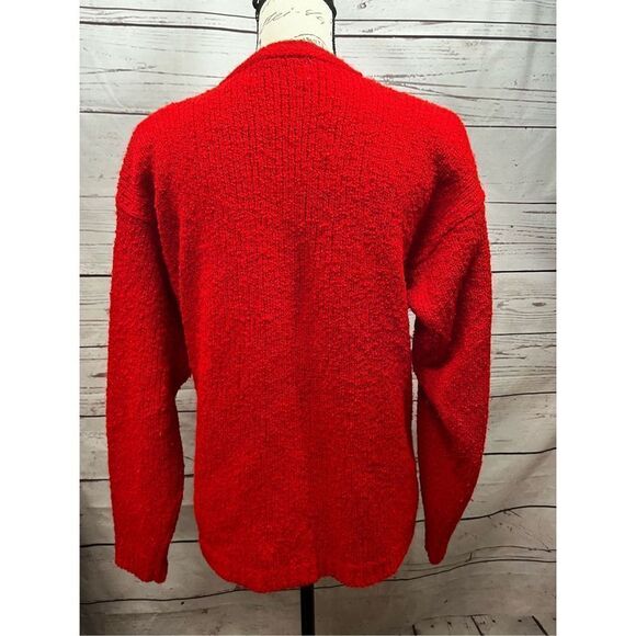 Western Connection Red Cardigan Sweater Open Front‎ Pockets Acrylic Knit - Picture 2 of 3